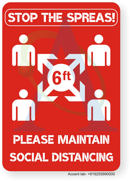 Social Distancing Sign: Stop The Spread Please Maintain Social Distancing 